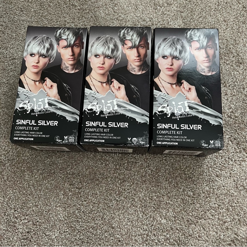 Splat Hair Color -  Sinful Silver - Lot of 3